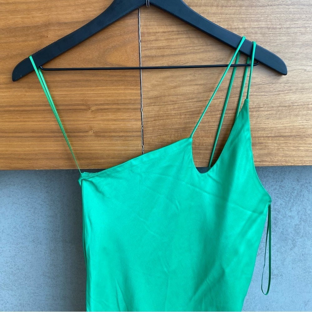 MANGO Asymmetrical Satin Dress, Size M - Picture 9 of 15